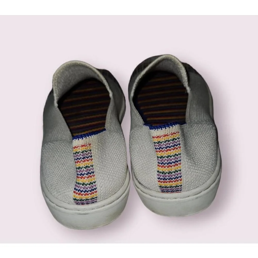 Rothy's Slip On Sneakers Shoes Size 1 White Rainbow